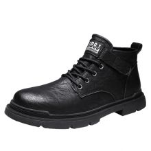 木林森(MULINSEN)男鞋新款马丁靴复古真皮短靴高帮鞋子男潮鞋 黑色 39（单位：件）